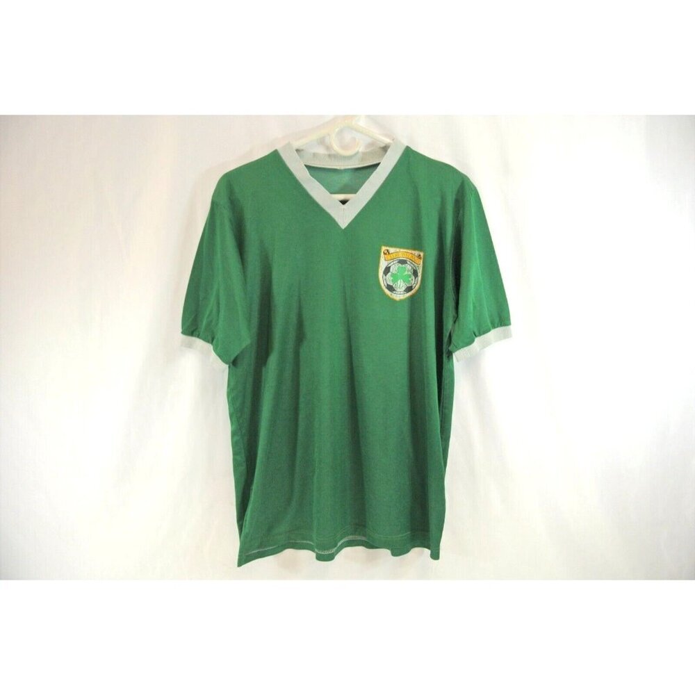 Club Ireland Vtg Soccer T-Shirt Green #13 Cardinal Sportswear V-Neck Vancouver